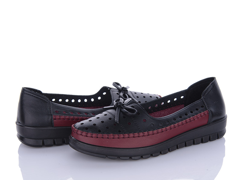 Yaqiniao 5087 black-red (літо) туфлі жіночі