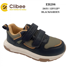 Clibee LD-EB298 black-green (деми) кроссовки детские