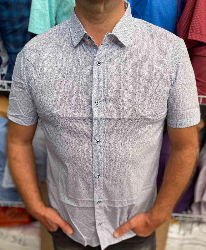 Fmt S2046 grey (літо) сорочка чоловіча