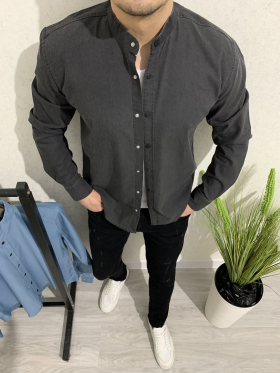 No Brand S2904 grey (деми) рубашка мужские