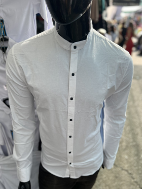 No Brand 32837 white (деми) рубашка мужские