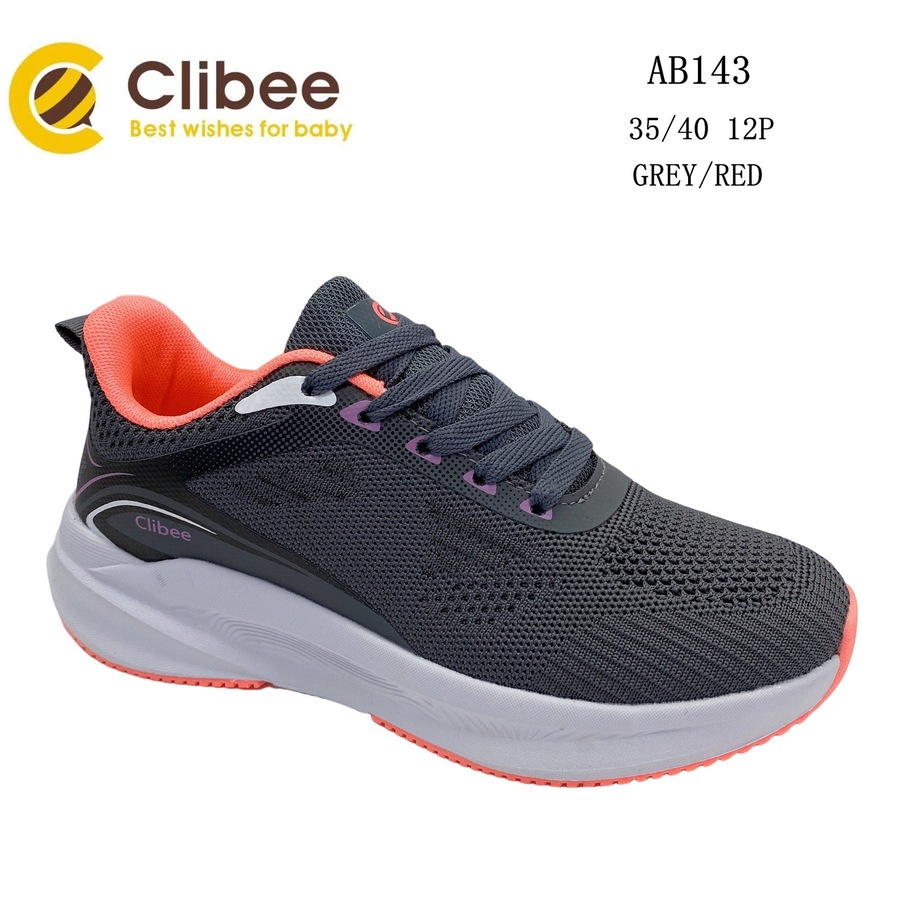 Clibee Apa-AB143 grey-red (демі) кросівки 