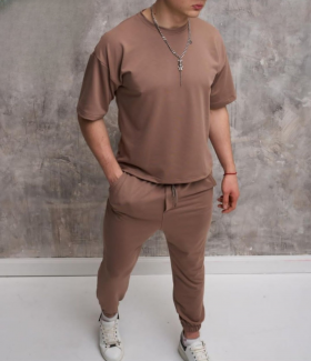 No Brand 11-3 brown (лето) костюм спорт мужские