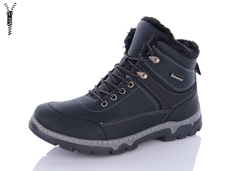 No Brand MX2502 black (зима) ботинки мужские