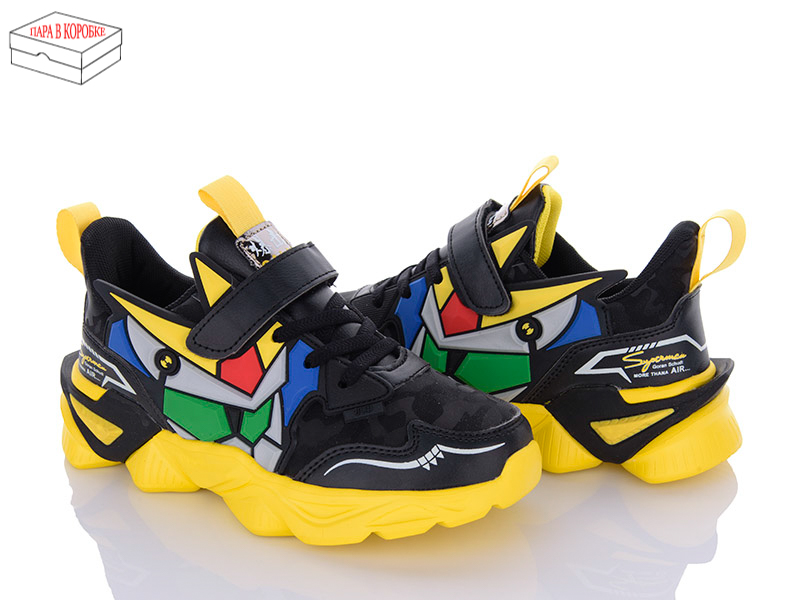 R-Walker 618-1 black-yellow (демі) кросівки дитячі