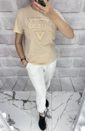 No Brand 4546 beige (літо) футболки жіночі