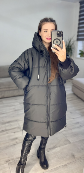 No Brand 208 black (зима) куртка женские