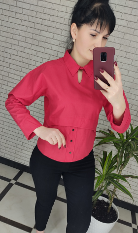No Brand 3054 red (деми) блузка женские