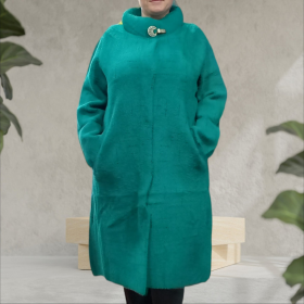No Brand 26423 green (деми) пальто женские