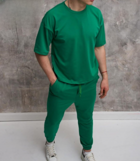 No Brand 11-3 green (лето) костюм спорт мужские