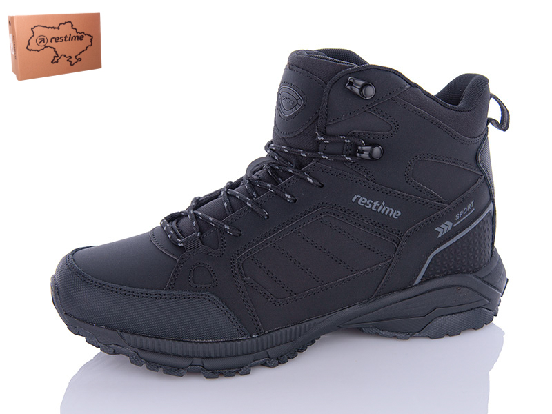 Restime PMZ23606 black (зима) черевики чоловічі