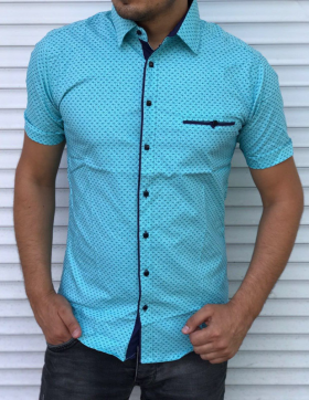 No Brand S1202 blue (лето) рубашка мужские