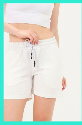 No Brand 8002 white (лето) шорты женские