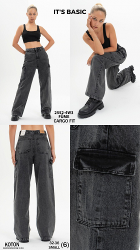 No Brand 2552-4 d.grey (деми) джинсы женские