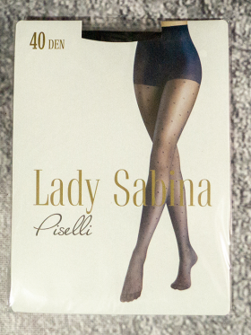 No Brand Lady Sabina 40 den мел.горох черный (деми) капронки женские