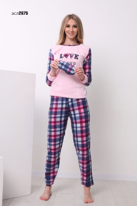 No Brand 2875 pink (зима) пижама женские