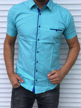 No Brand S1203 blue (лето) рубашка мужские