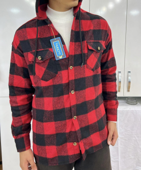 No Brand 33290 red (зима) рубашка мужские