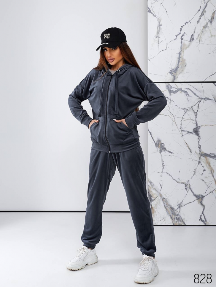 No Brand 828-1 d.grey (деми) костюм спорт женские