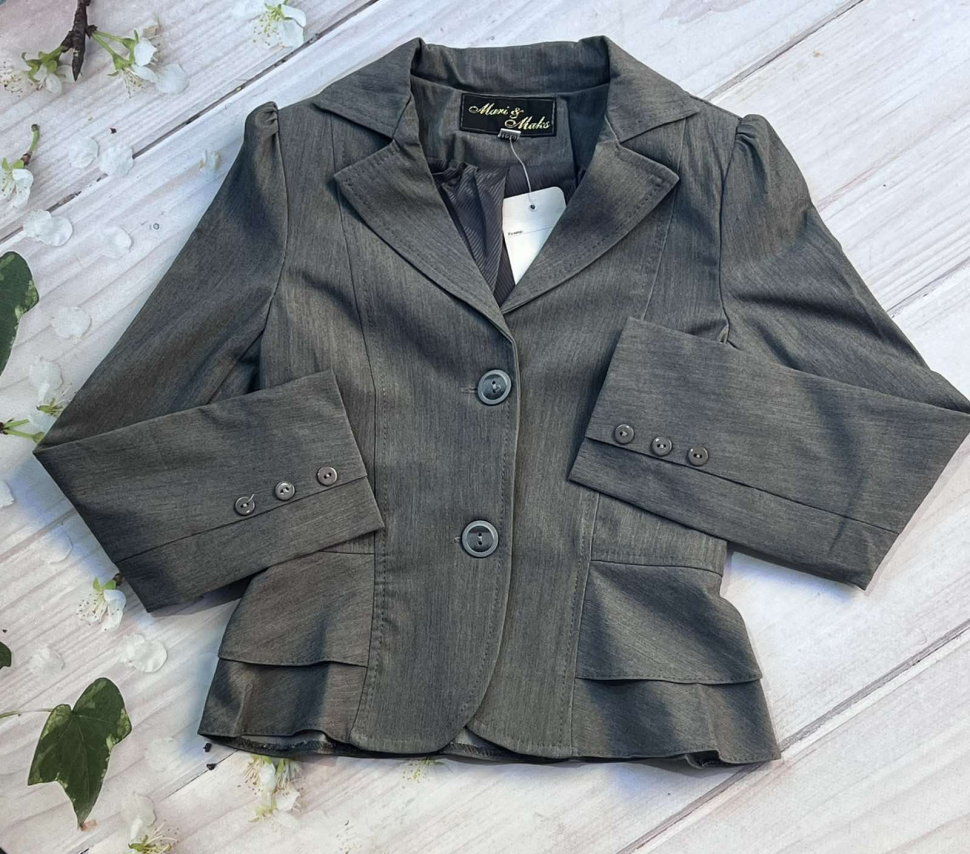 No Brand 517 grey (деми) пиджак женские
