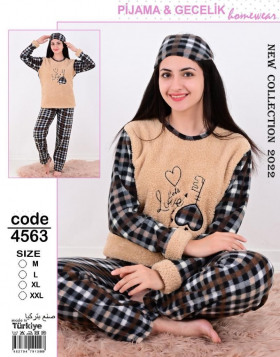 No Brand 4563 brown (зима) пижама женские