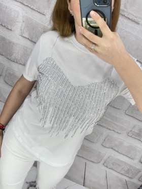 No Brand 4746 white (лето) футболка женские