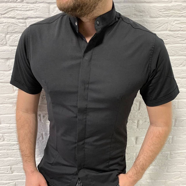 Varetti S1587 black (лето) рубашка мужские
