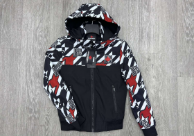 No Brand 7708 black-red (деми) куртка детские