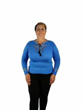 No Brand 1196 l.blue (зима) свитер женские