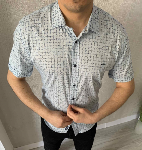 No Brand 5465 l.blue (лето) рубашка мужские
