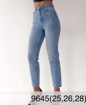 No Brand 9645 l.blue (деми) джинсы женские