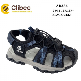 Clibee ApC-AB335 black-grey (лето) босоножки детские