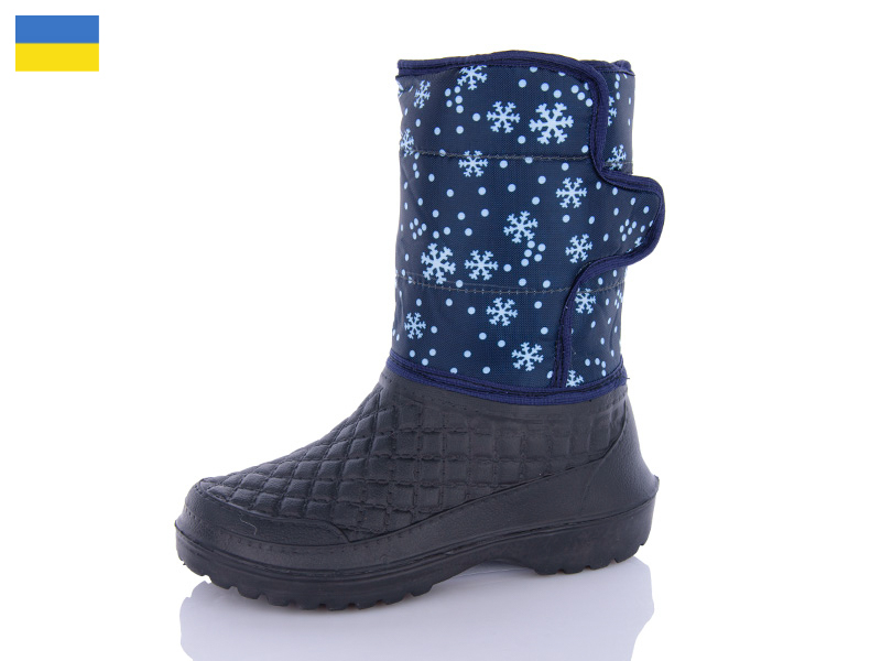 No Brand 012 намал.сніжинка синій (зима) чоботи жіночі