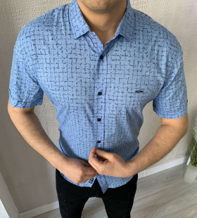 No Brand 5467 l.blue (лето) рубашка мужские