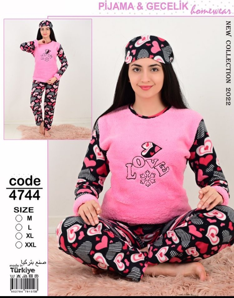 No Brand 4744 pink (зима) піжама жіночі