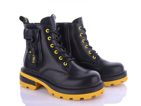 Violeta 197-36 black-yellow (деми) ботинки женские