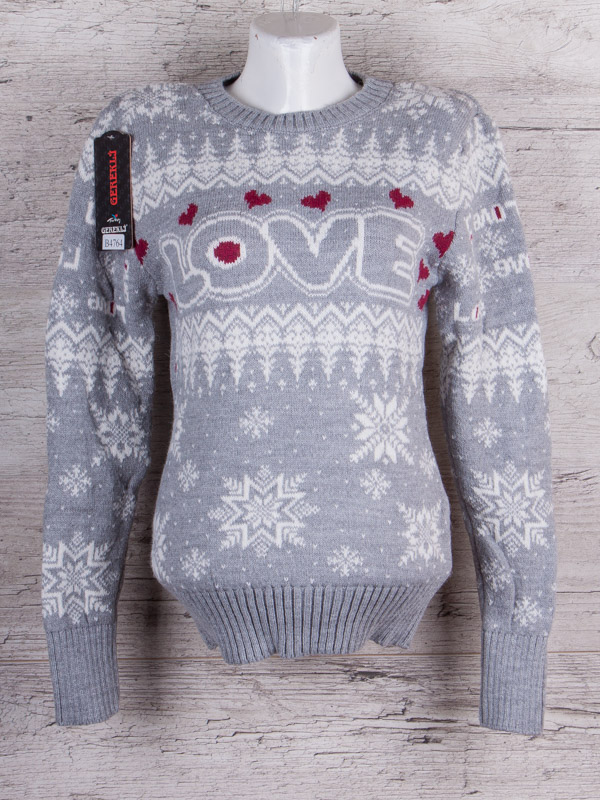 No Brand B4764 l.grey (зима) свитер женские