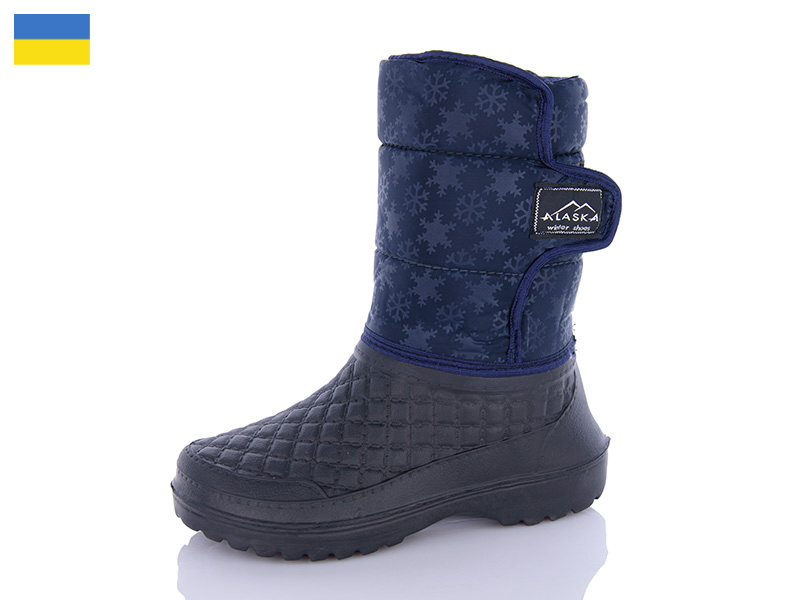 No Brand 012 Аляска видав.сніжинка синій (зима) чоботи жіночі