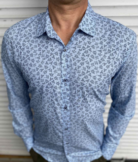 No Brand 32851 l.blue (деми) рубашка мужские