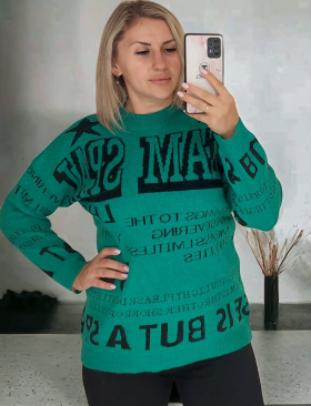 No Brand 26301 green (зима) светр жіночі