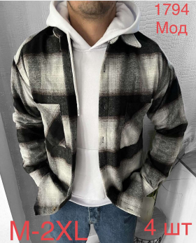 No Brand 1794 black-grey (зима) рубашка мужские