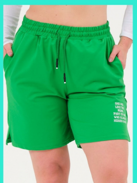 No Brand 8005 green (лето) шорты женские