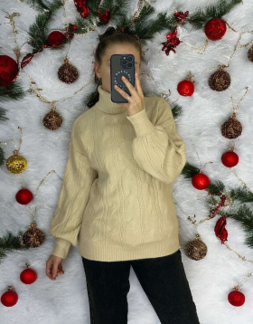 No Brand 26409 beige (зима) свитер женские