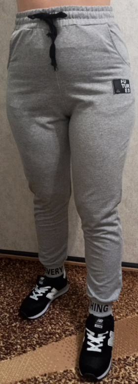 No Brand 0136 grey (деми) штаны спорт женские