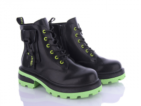 Violeta 197-36 black-green (деми) ботинки женские